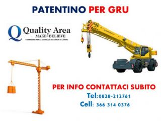 Patentino GRU su camion-a torre-AUTO CARRO/GRU (IN TUTTA ITALIA)