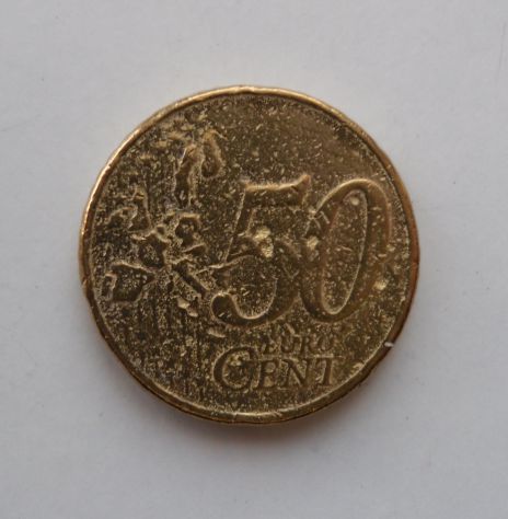 Usato, 50 CENTESIMI DELLA GERMANIA EURO DEL 2002 - DIFETTO DI CONIO - usato  Legnago